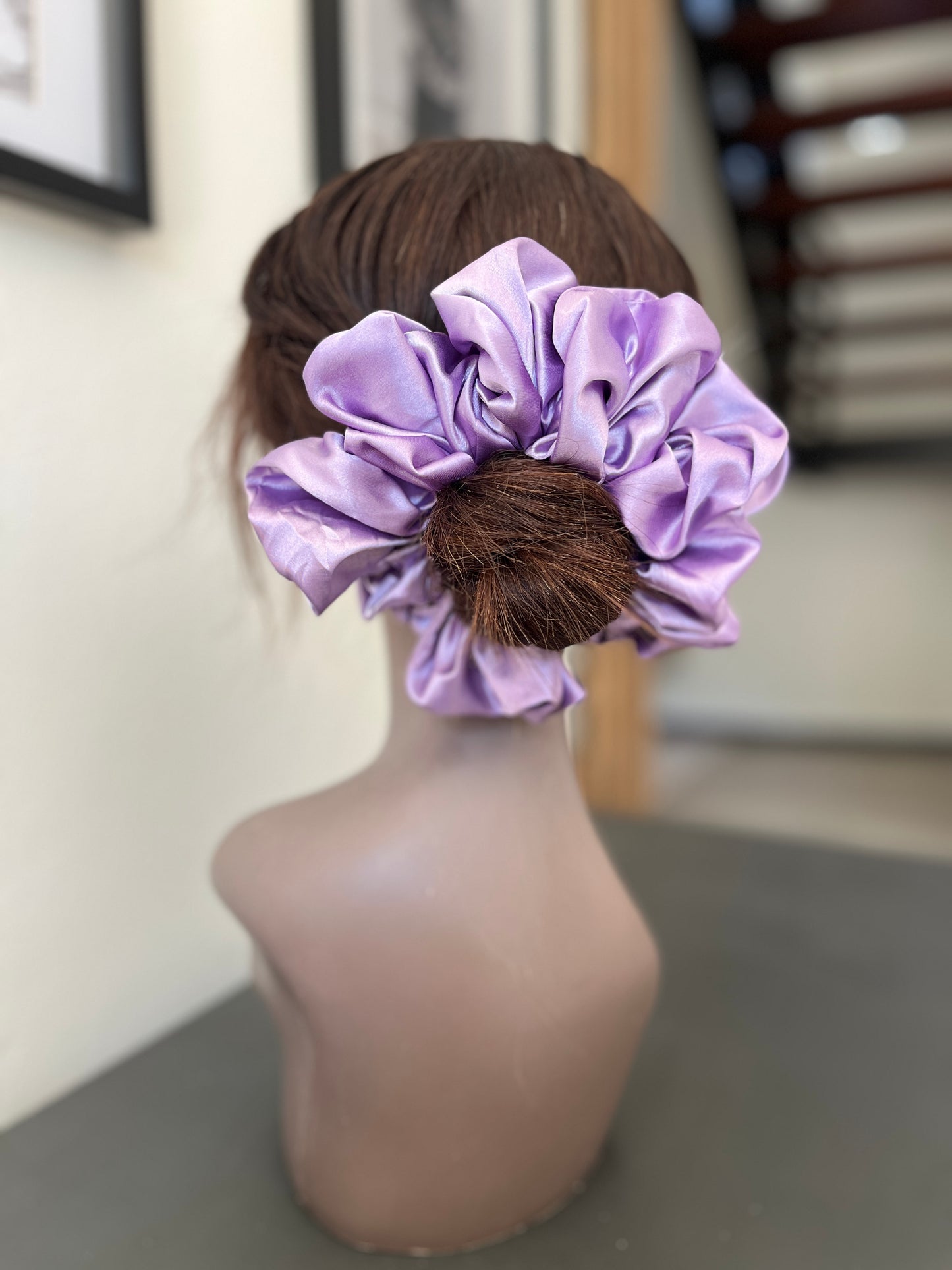 Warrior Purple Scrunchie - handmade purple satin hair scrunchie by XOXO Scrunchie, Purple for Autoimmune Rheumatic Arthritis