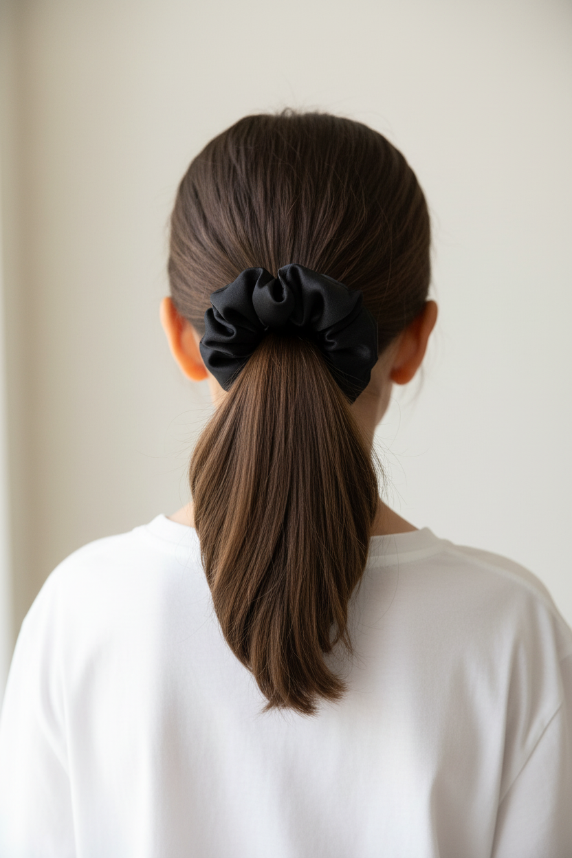 Black Kids Scrunchie Lifestyle - Ponytail
