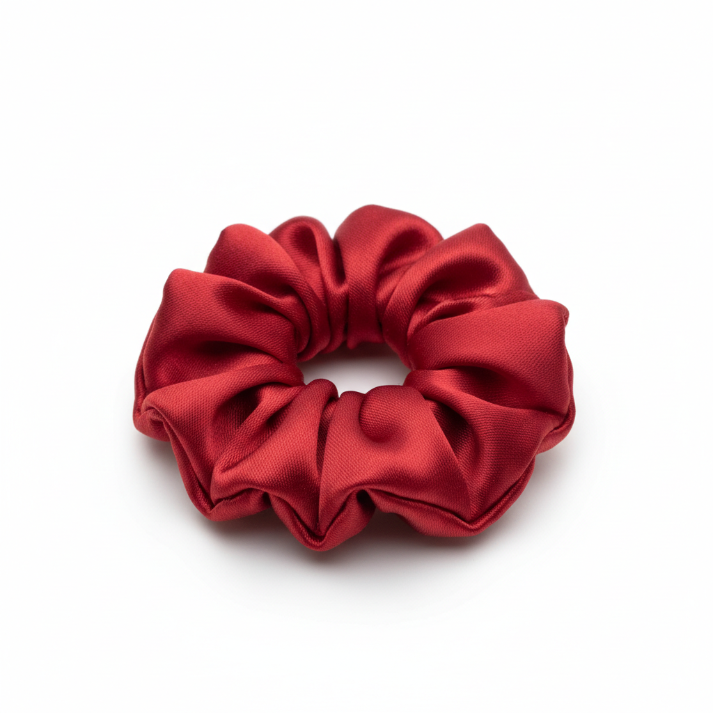 Red satin kids scrunchie